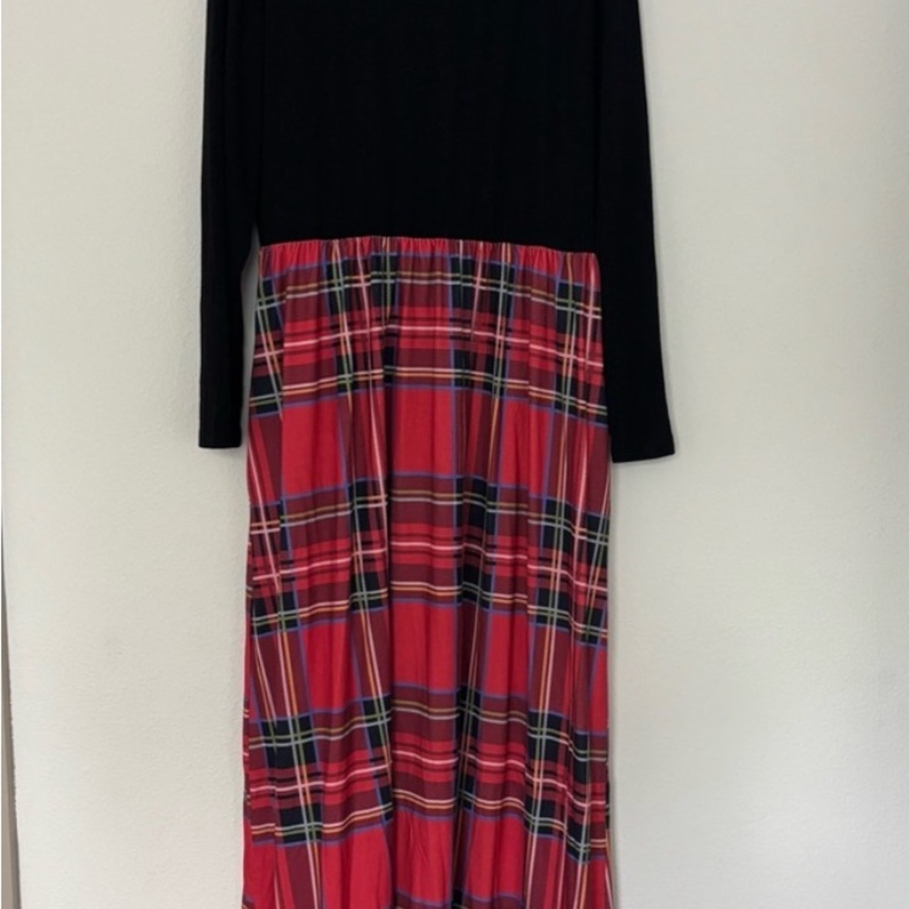 Matching Red Black Plaid Maxi Dress Size Small Final Sale